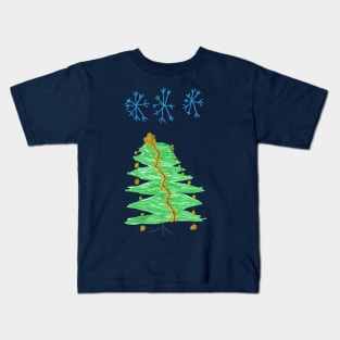 Christmas Tree with Snowflakes Kids T-Shirt